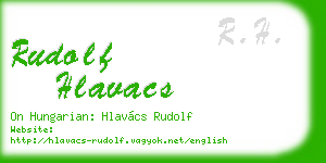rudolf hlavacs business card